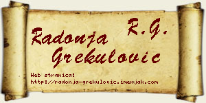 Radonja Grekulović vizit kartica